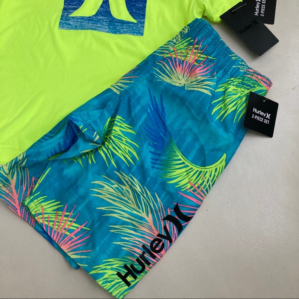 Hurley cute neon palm beach UPF50+ active shorts set 4061 - Picture 3 of 10